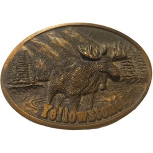 🏍 Yellowstone Moose Oval Pewter Belt Buckle Spec Cast